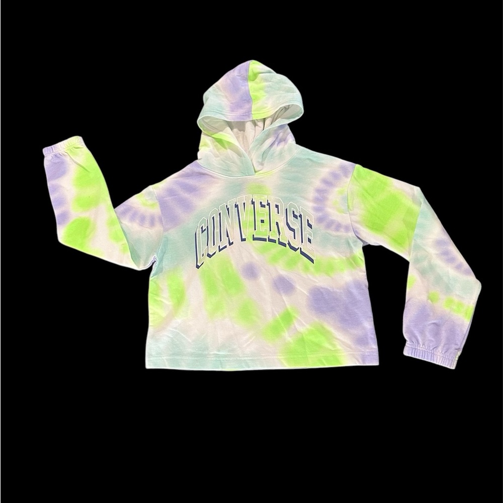 Converse Girls Tie Dye Light Dew top with hoodie NWT